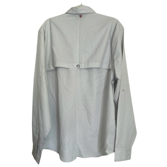 White Casual Button Down Shirt Lightweight Cotton Blend - Picture 2 of 9